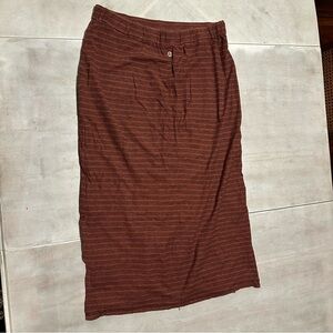 Prana Brown // orange Striped Skirt
